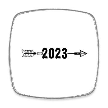2023 Pfeil - Viereckiger Kühlschrankmagnet - Weiß - Vorne