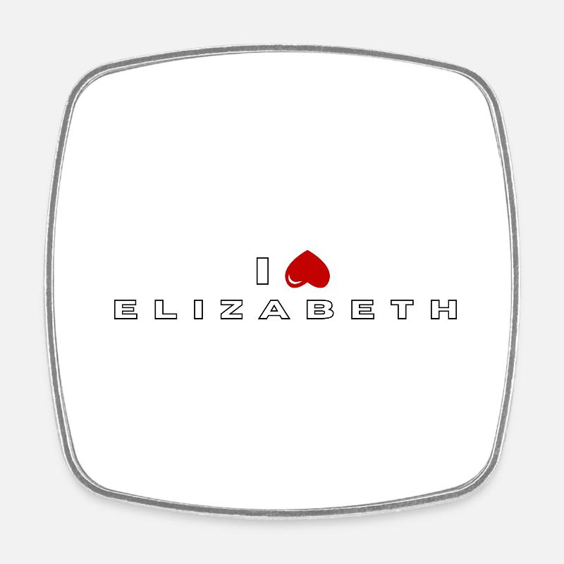 I hate Elizabeth - Square fridge magnet - white