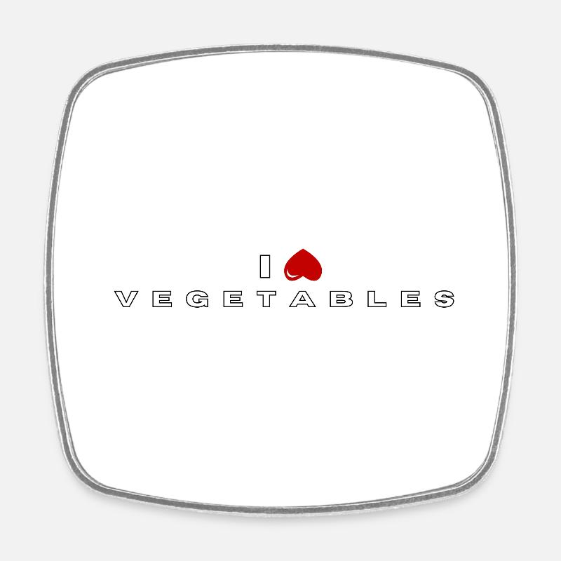 Ich hasse Gemüse - Viereckiger Kühlschrankmagnet - Weiß