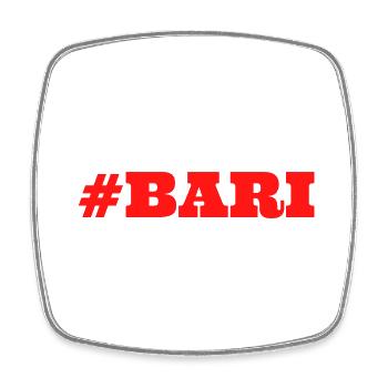#Bari Apulien Italien - Viereckiger Kühlschrankmagnet - Weiß - Vorne