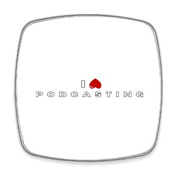 I hate Podcasting - Square fridge magnet - white - Front