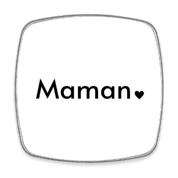 Maman - Magnet carré - blanc - Devant
