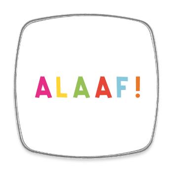 Alaaf - Viereckiger Kühlschrankmagnet - Weiß - Vorne
