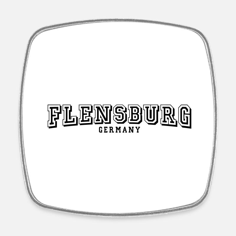 Flensburg - Viereckiger Kühlschrankmagnet - Weiß