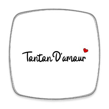 Tonton d'amour - Magnet carré - blanc - Devant