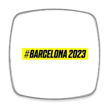 Barcelona 2023 - Viereckiger Kühlschrankmagnet - Weiß - Vorne