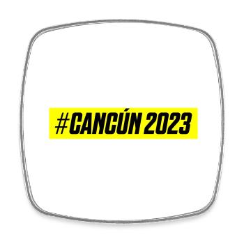 Cancun 2023 - Viereckiger Kühlschrankmagnet - Weiß - Vorne