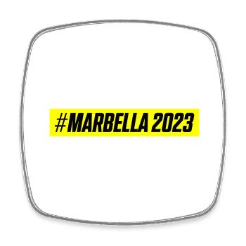 Marbella 2023 - Viereckiger Kühlschrankmagnet - Weiß - Vorne