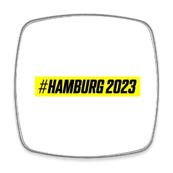 Hamburg 2023 - Viereckiger Kühlschrankmagnet - Weiß - Vorne