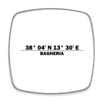 Bagheria coordinates - Square fridge magnet - white - Front