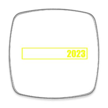 Hamburg 2023 - Viereckiger Kühlschrankmagnet - Weiß - Vorne