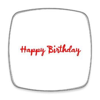 HAPPY BIRTHDAY. HAPPY BIRTHDAY. ANNIVERSARY. - Square fridge magnet - white - Front