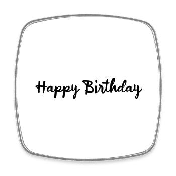 HAPPY BIRTHDAY. HAPPY BIRTHDAY. ANNIVERSARY. - Square fridge magnet - white - Front