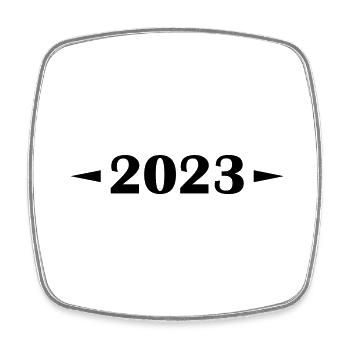 2023 - Viereckiger Kühlschrankmagnet - Weiß - Vorne