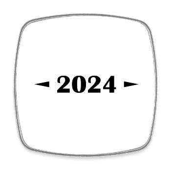 2024 - Viereckiger Kühlschrankmagnet - Weiß - Vorne