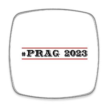 Prag 2023 - Viereckiger Kühlschrankmagnet - Weiß - Vorne