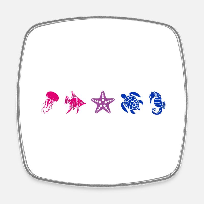 Subtil Pride Sea Creatures Beach Plage Été - Magnet carré - blanc