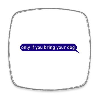 Hund Chien - Magnet carré - blanc - Devant