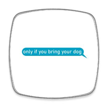 Hund Chien - Magnet carré - blanc - Devant