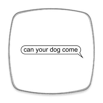 Hund Chien - Magnet carré - blanc - Devant