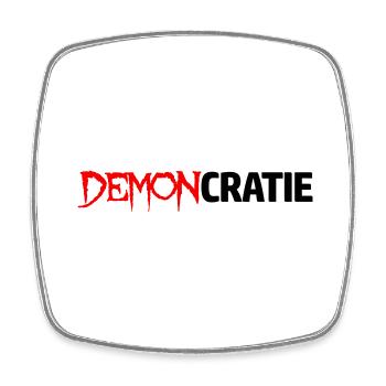 DEMONCRATIE - Magnet carré - blanc - Devant