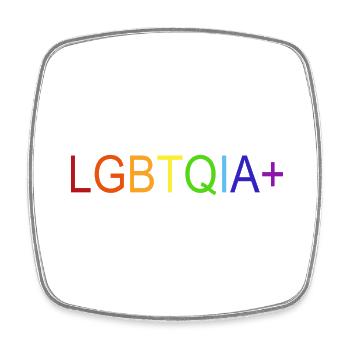 LGBTQIA+ - Viereckiger Kühlschrankmagnet - Weiß - Vorne