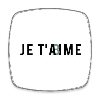 JE T'AbIME - Magnet carré - blanc - Devant