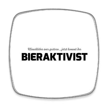 Klimakleber - Bieraktivist - Viereckiger Kühlschrankmagnet - Weiß - Vorne