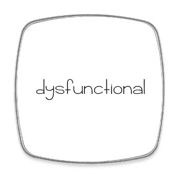 dysfonctionnel - Magnet carré - blanc - Devant