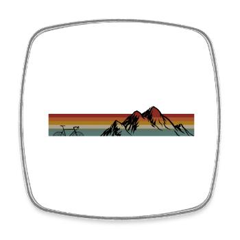 Montagne et vélo - Magnet carré - blanc - Devant