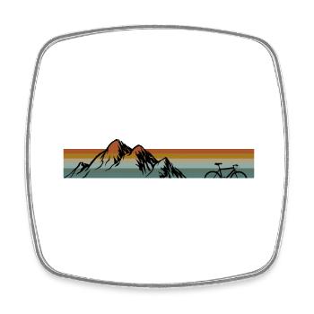 Mountain and MTB - Square fridge magnet - white - Front