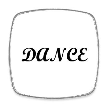 Danse Musique de danse - Magnet carré - blanc - Devant