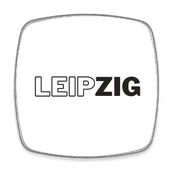 Leipzig - Viereckiger Kühlschrankmagnet - Weiß - Vorne