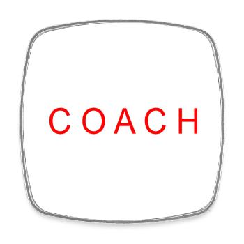 Coach - Square fridge magnet - white - Front