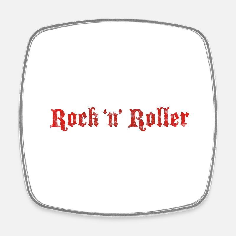 Rock n Roller Distressed - Square fridge magnet - white