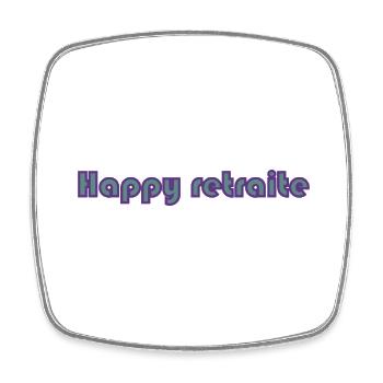 RETRAITE. RETRAITE. RETRAITEE. RETRAITE - Magnet carré - blanc - Devant