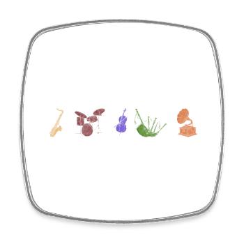 Boho Line Art Design, Serie „Music" - Viereckiger Kühlschrankmagnet - Weiß - Vorne