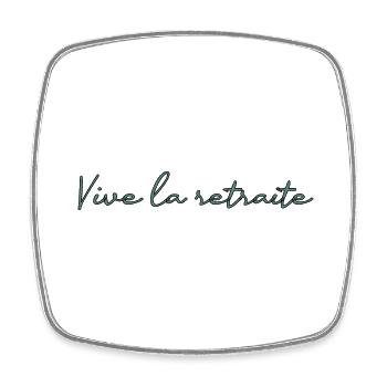 RETRAITE. RETRAITE. RETRAITEE. RETRAITE - Magnet carré - blanc - Devant