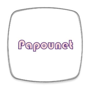PAPOUNET. PAPA. FÊTE DES PÈRES. BONNE FÊTE PAPA - Magnet carré - blanc - Devant