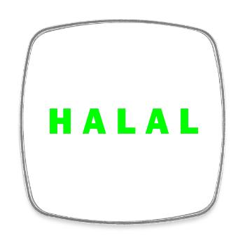 Halal - Viereckiger Kühlschrankmagnet - Weiß - Vorne