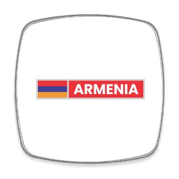 Drapeau de l’Arménie - Magnet carré - blanc - Devant