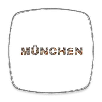 München Hund - Viereckiger Kühlschrankmagnet - Weiß - Vorne