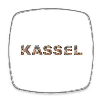 Kassel Hund - Viereckiger Kühlschrankmagnet - Weiß - Vorne