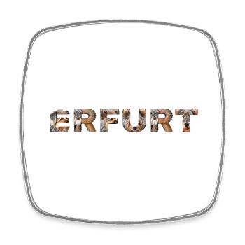 Erfurt Hund - Viereckiger Kühlschrankmagnet - Weiß - Vorne
