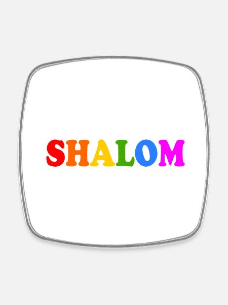 Shalom - Viereckiger Kühlschrankmagnet - Weiß