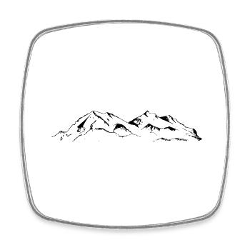 Montagne - (5) - Magnet carré - blanc - Devant