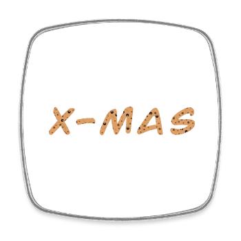 X-MAS & Cookies - Viereckiger Kühlschrankmagnet - Weiß - Vorne
