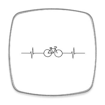 Heartbeat Bicycle - Square fridge magnet - white - Front
