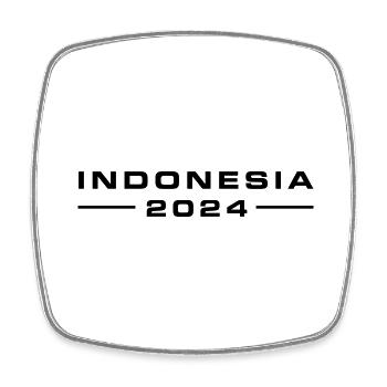 Indonesia 2024 - Square fridge magnet - white - Front