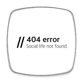 Social life not found - Viereckiger Kühlschrankmagnet - Weiß - Vorne